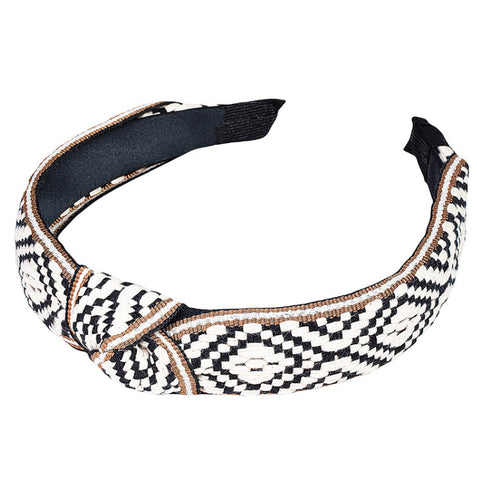 top knot black/ivory/sand  headband