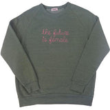 Raglan sleeve pullover sweatshirts custom embroidered with roevember, the future is female, 1973, we say gay or anything you feel like saying across your chest!