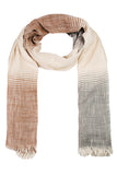 Light weight cotton stripes scarf * grey or brown