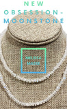 Moonstone petite disc shape Beaded necklace hand knitted with 14K yellow gold clasp