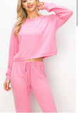 Comfy top with long sleeves in the prettiest shade of pink in our comfy brushed Jersey