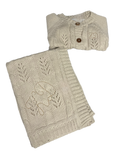 WHEAT LEAF POINTELLE KNIT BABY BLANKET * can be monogrammed