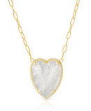 14K yellow gold black onyx heart necklace with diamonds