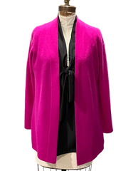 Our classic open cashmere duster *available in black, charcoal, camel and fuchsia