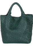 Braided neoprene tote with detachable mini bag inside
