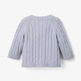 Baby cable knit light blue cardigan *monogram available