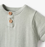On the farm organic cotton sweater with matching print organic cotton gauze shorts
