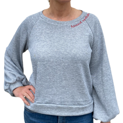 Custom Embroidered Raglan Bean Stitch Sweatshirt, Personalized