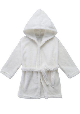 Plush baby hooded bathrobe
