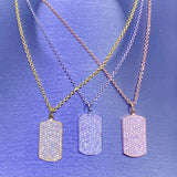 Our beautiful diamond dog tag pendant on an adjustable 14k 14-16” chain will be your best gift of the season!