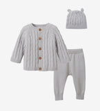 Heather grey cable knit baby cardigan sweater  * can be monogrammed