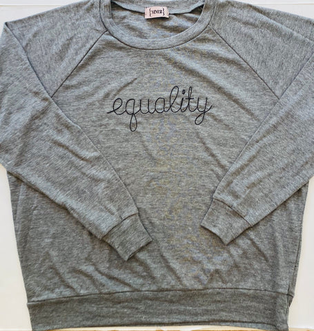 Equality embroidered raglan sweatshirt