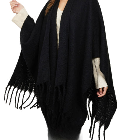 winter fringe wrap * available in black, taupe and champagne