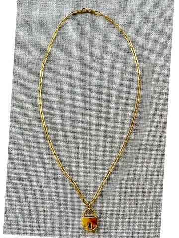 14K LV Paperclip Necklace