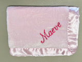 Personalized Plush baby blanket  (Multiple Colors Available)