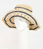 Striped Straw Crochet Knit Bucket Hat