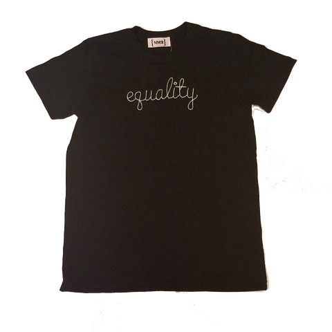 Youth Black Equality T-Shirt W/ White Embroidery